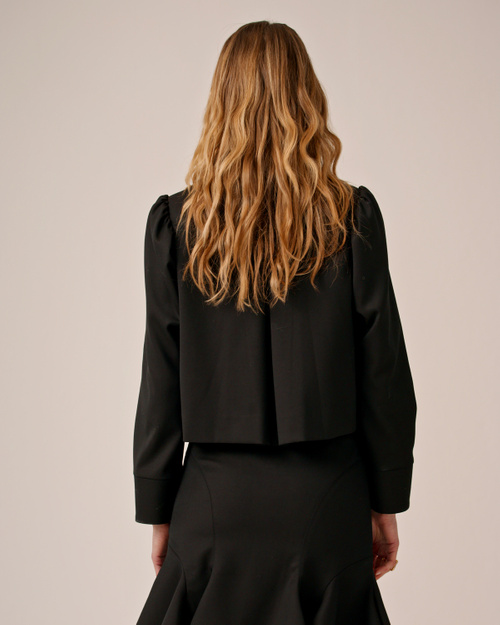 ★E.B.M★ Tailored short sleeve midi jacket EMO5WJK110 byTiMo | Classique Fitted Jacket - Black