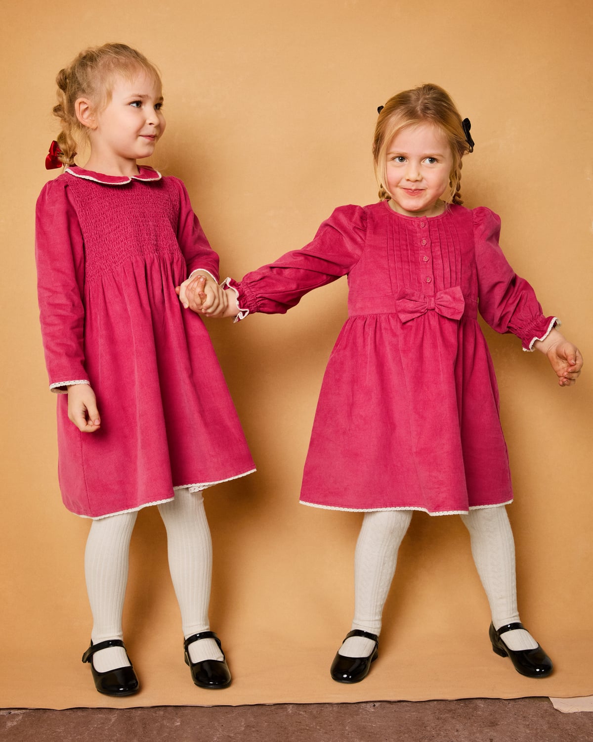 byTiMo | Baby Cord Ribbon Dress - Raspberry