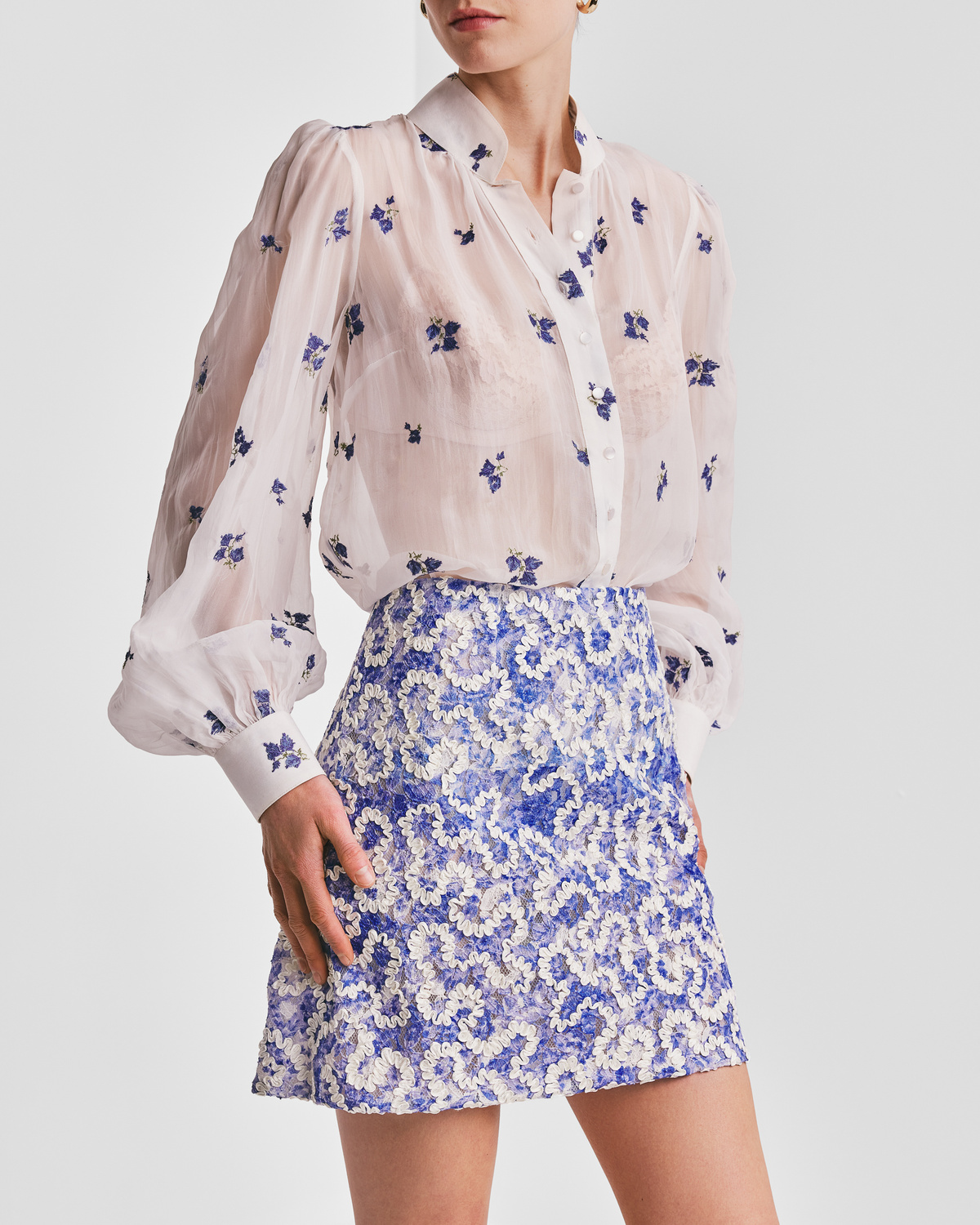 トップス Bluelea Embroidery organdy blouse bluelea Embroidery organdy blouse