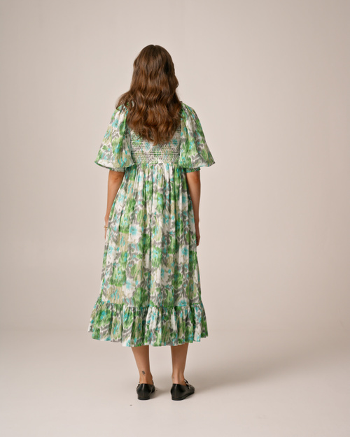 byTiMo | Seersucker Flounce Skirt - Green Checks