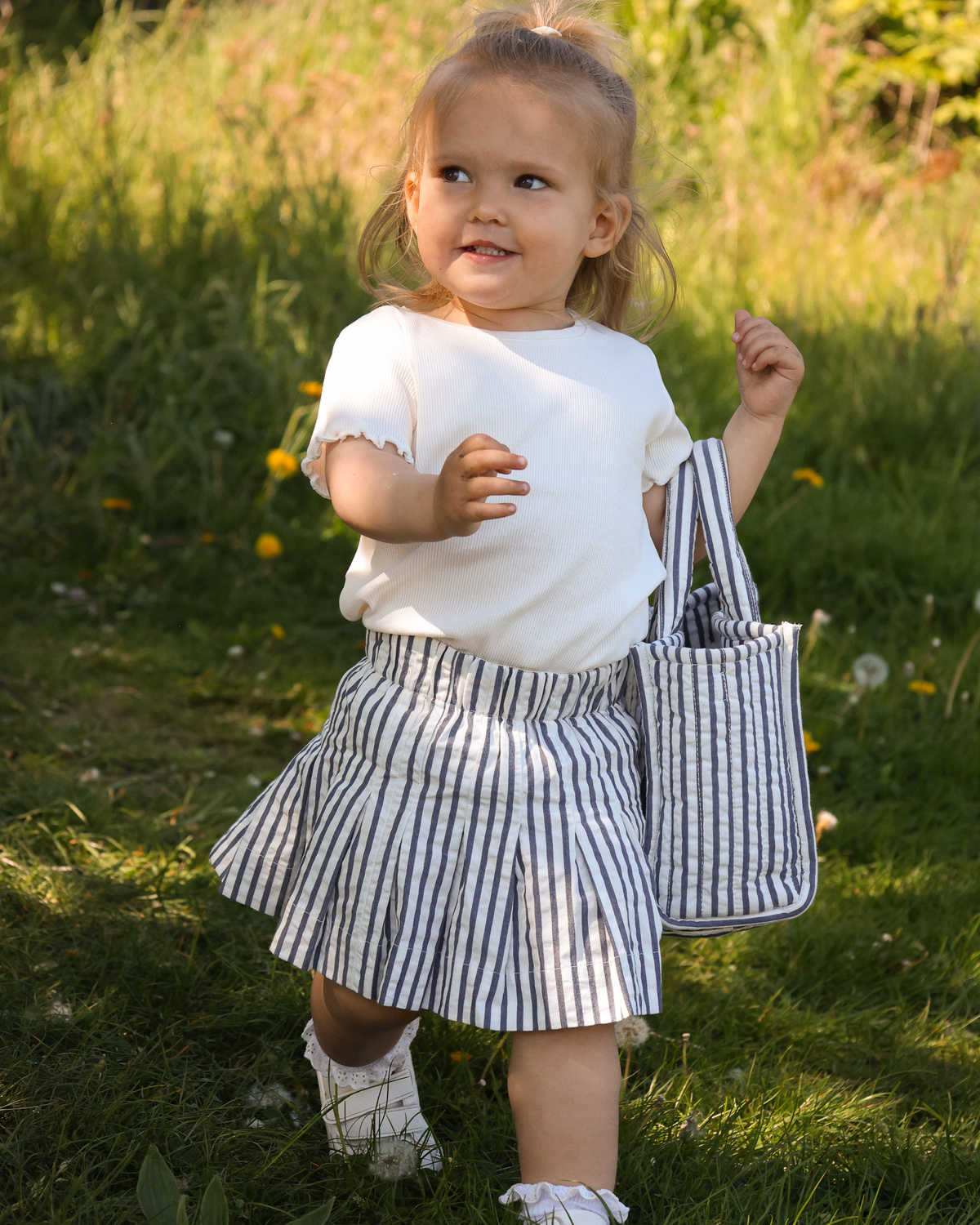 byTiMo | Seersucker Skirt - Blue Stripe