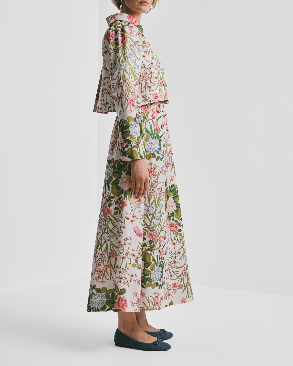 Beaded satin floral skirt main image 1