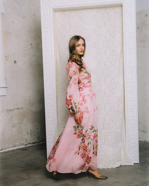 byTiMo | Viscose V-Neck Dress - Cherry Blossom