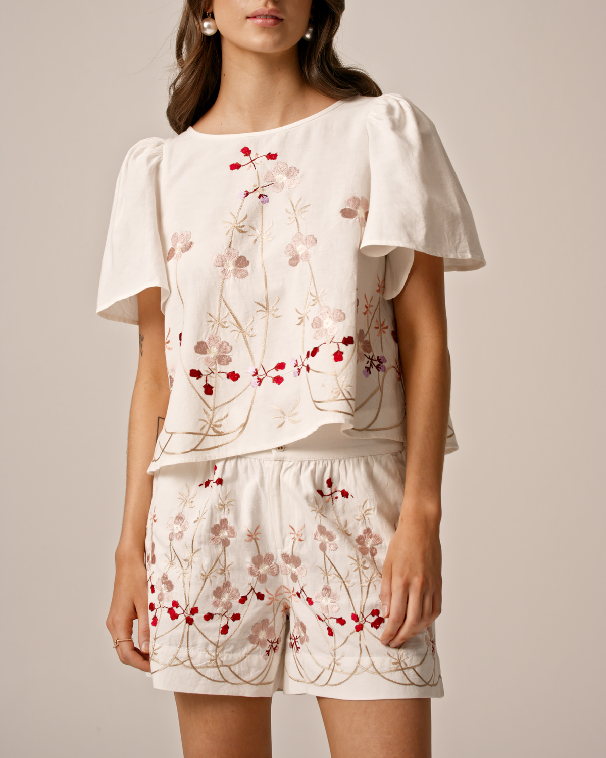 極美品✨ OMMO LINEN SHORT ALL IN ONE 白 現行 Linen Shorts Mango Short Blanco Embroidered Shorts With Bow