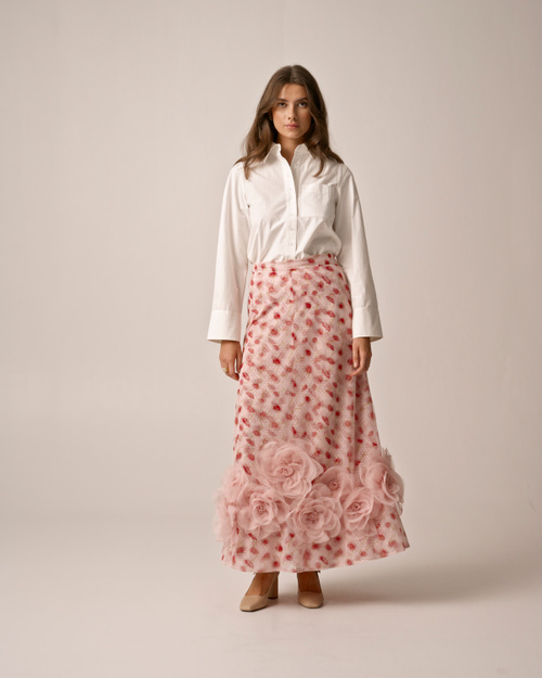 美品　L'Appartement Tulle Drape Skirt Long Tulle Skirt for Bridesmaids TBQP471