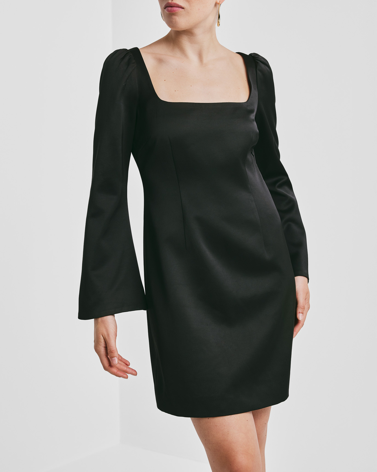 byTiMo | Tailored Satin Mini Dress - Black