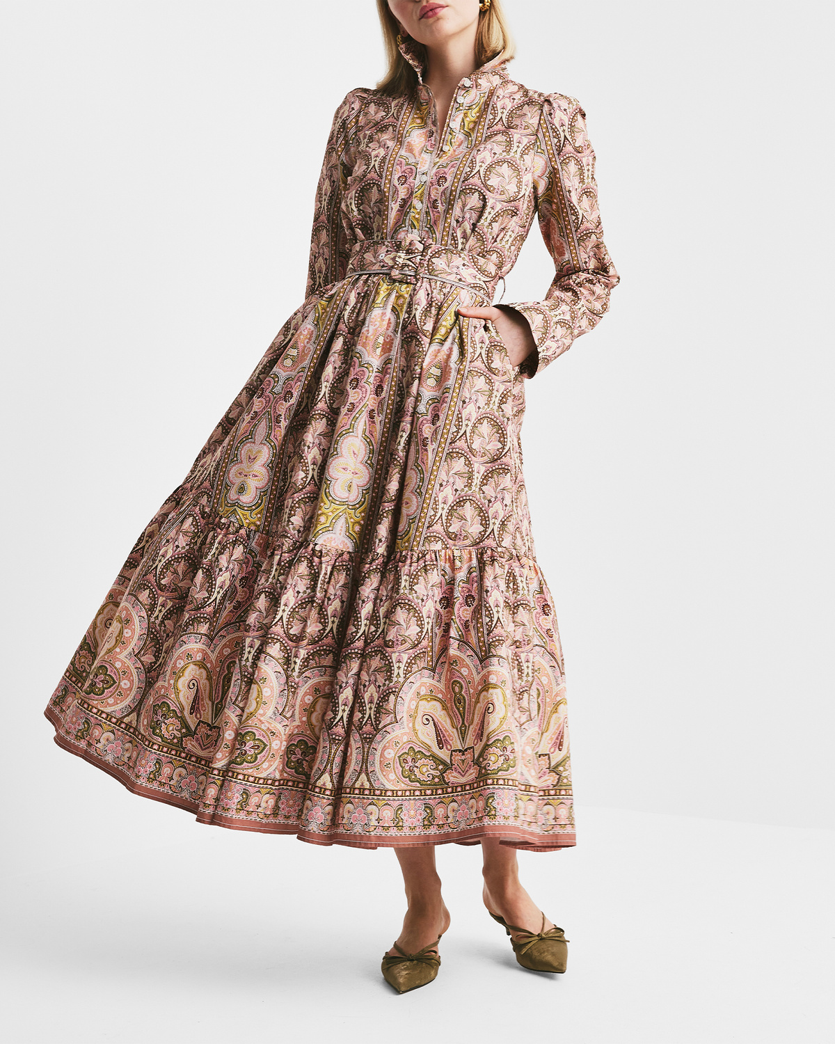 ヌキテパ Poplin Paisley Embroidery Dress Poplin Paisley Embroidery Sleeveless Dress | Pasand by ne