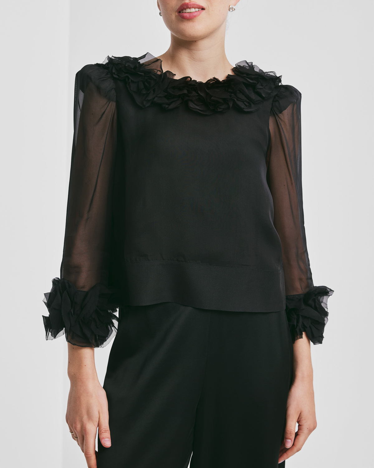 byTiMo | Organza Frilly Top - Black