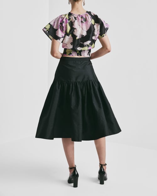 【12/10まで】ENFOLD TAFFETA SKIRT DRESS 38 Laura Ashley '80s Velvet Taffeta Dress | Authentic & Vintage | ReSee