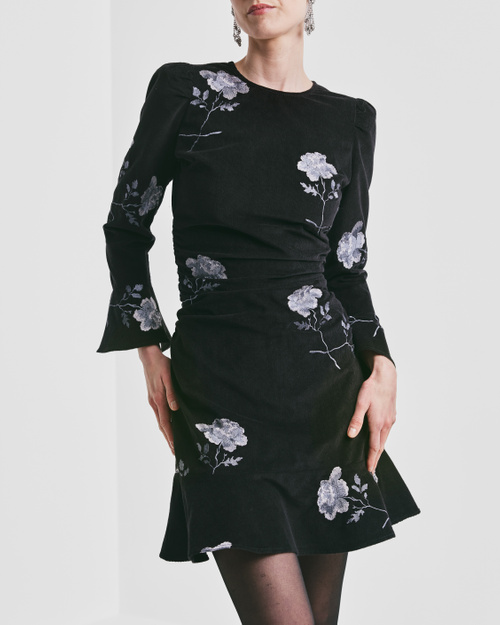 black cord mini dress Liv - Cord Mini Dress main image 0