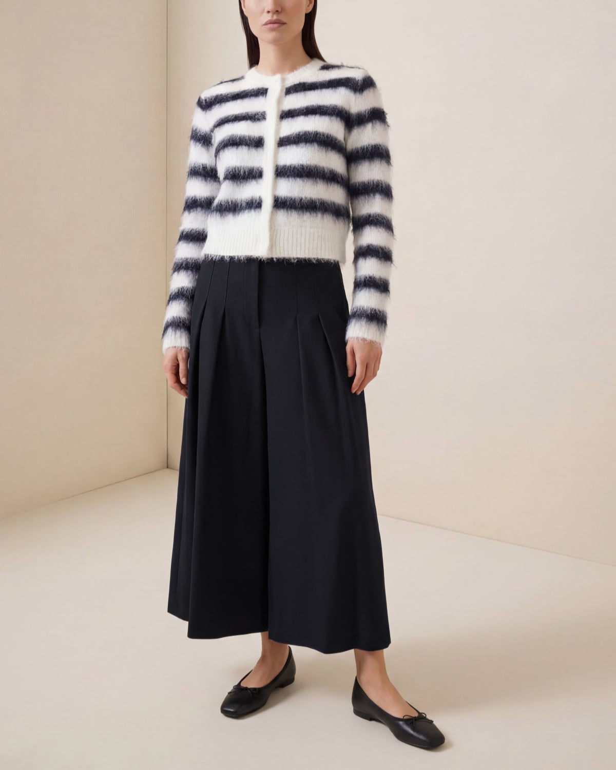 byTiMo | Hairy Knit Jacket - Marine Stripe