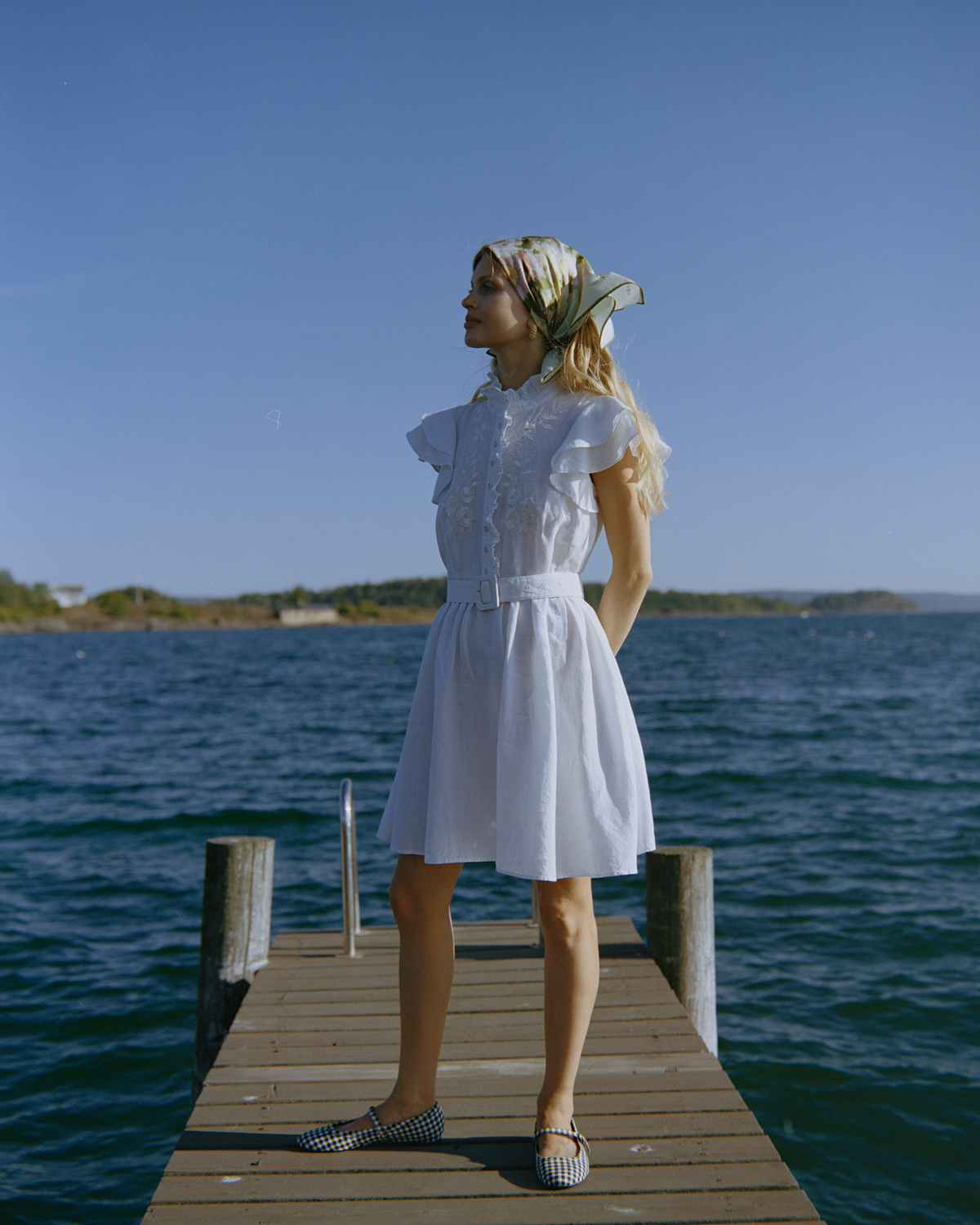 byTiMo | Linen Embroidered Ruffle Dress - White byTiMo | Linen Embroidered Ruffle Dress - White