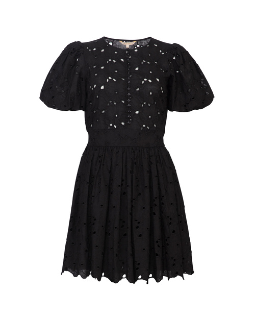 black broderie anglaise mini dress MISSGUIDED Broderie Anglaise Mini Dress With Ruched Bust And Tie  FrontMISSGUIDED