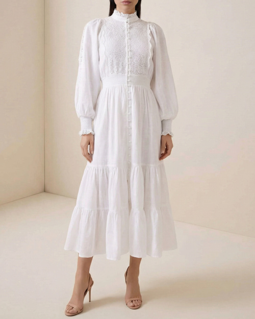 white christmas dresses ByTiMo - Cotton Slub Maxi Dress Romace