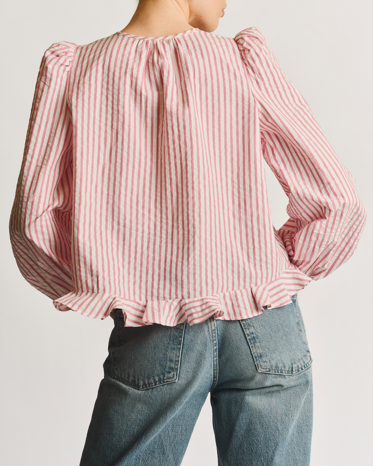 byTiMo | Seersucker Bow Blouse - Pink Stripe