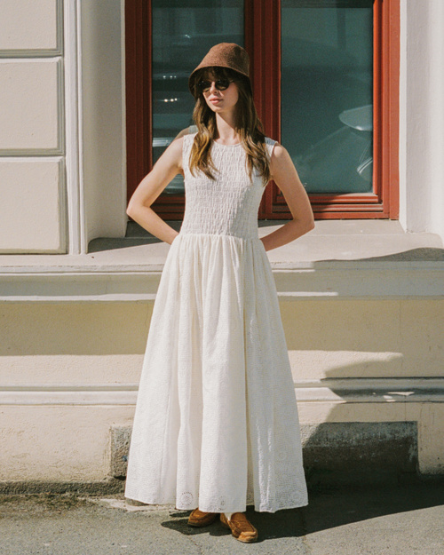 byTiMo | Checks Maxi Dress - Off White