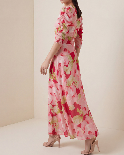 byTiMo | Dotted Georgette Tieback Gown - Flower Meadow