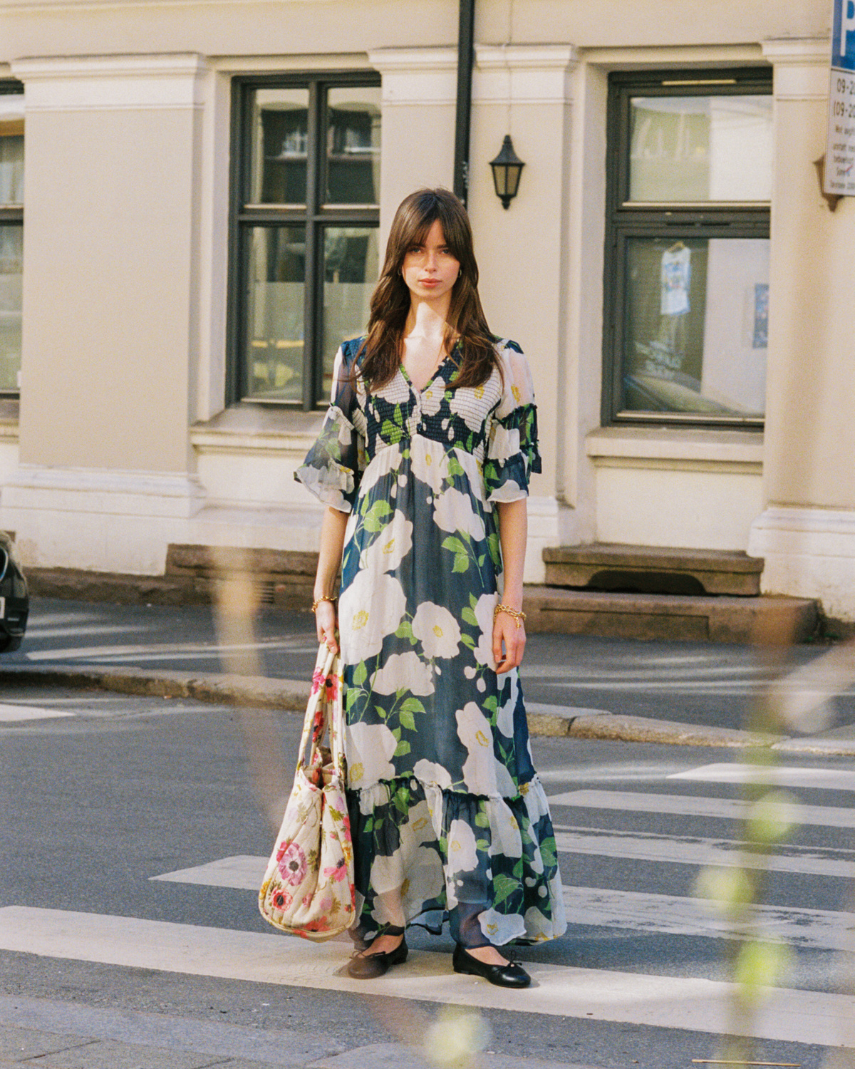 bytimo organza maxi dress Organza Smocking Dress