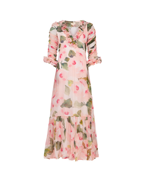 white christmas dresses byTiMo - Cotton Slub Midi Dress in Wallpaper - Women's Clothing