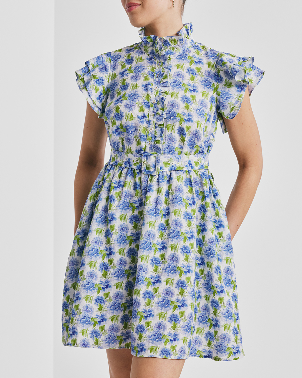 byTiMo | Linen Ruffle Dress - Peony