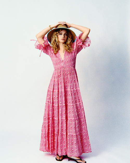 bytimo pink dress BYTIMO AUSTRALIA Organza Pussybow Midi Dress