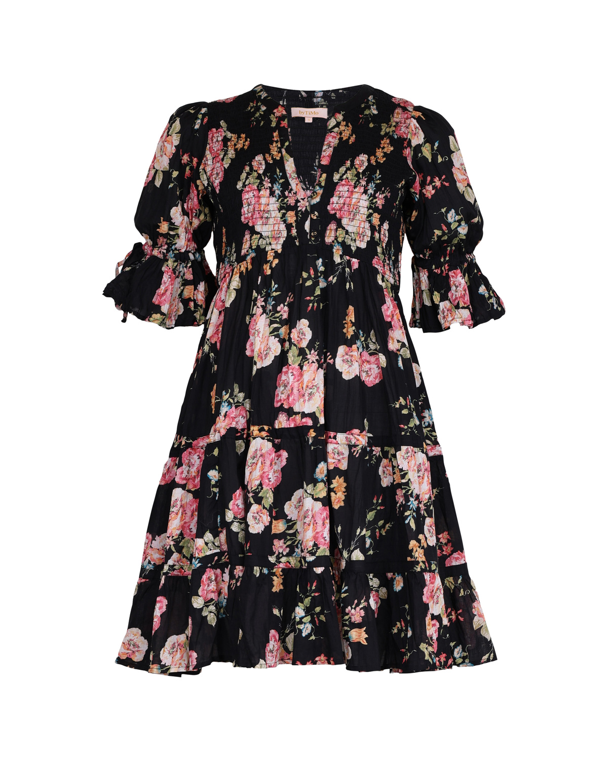 by timo smocking mini dress byTiMo Cotton Slub Mini Dress