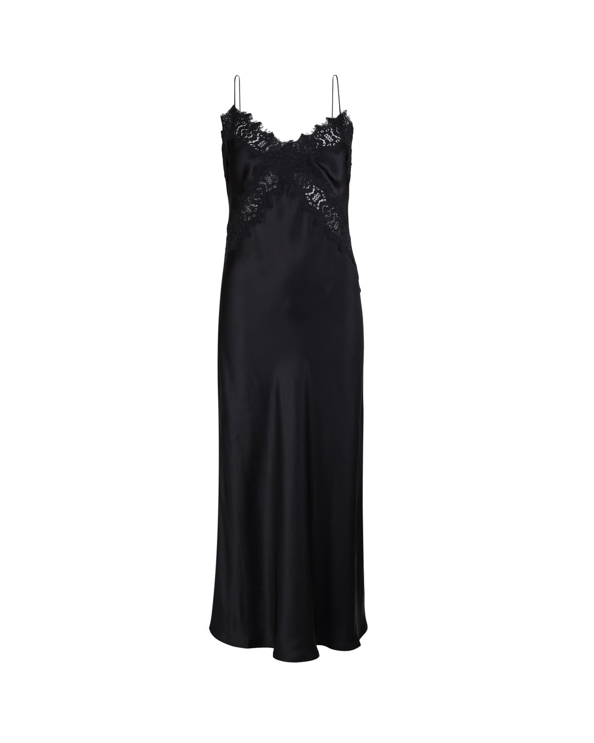 Satin Slip Dress - Black